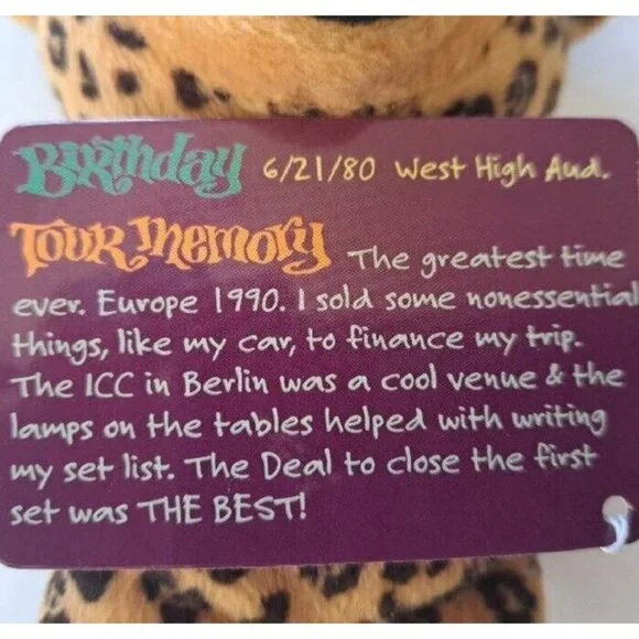 Delilah Bear Grateful Dead Plush Doll Lil Del Music Concert Tour Gift Beanie NWT - Picture 4 of 4